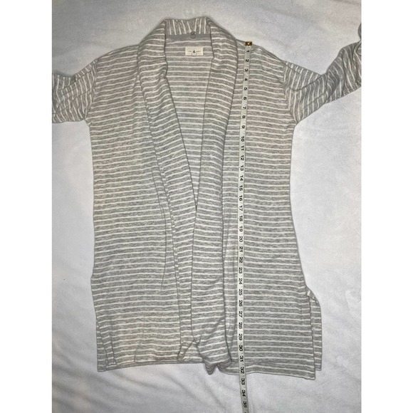 Lou & Grey Striped Open Front Shawl Collar Cardigan Size Small - Picture 5 of 6